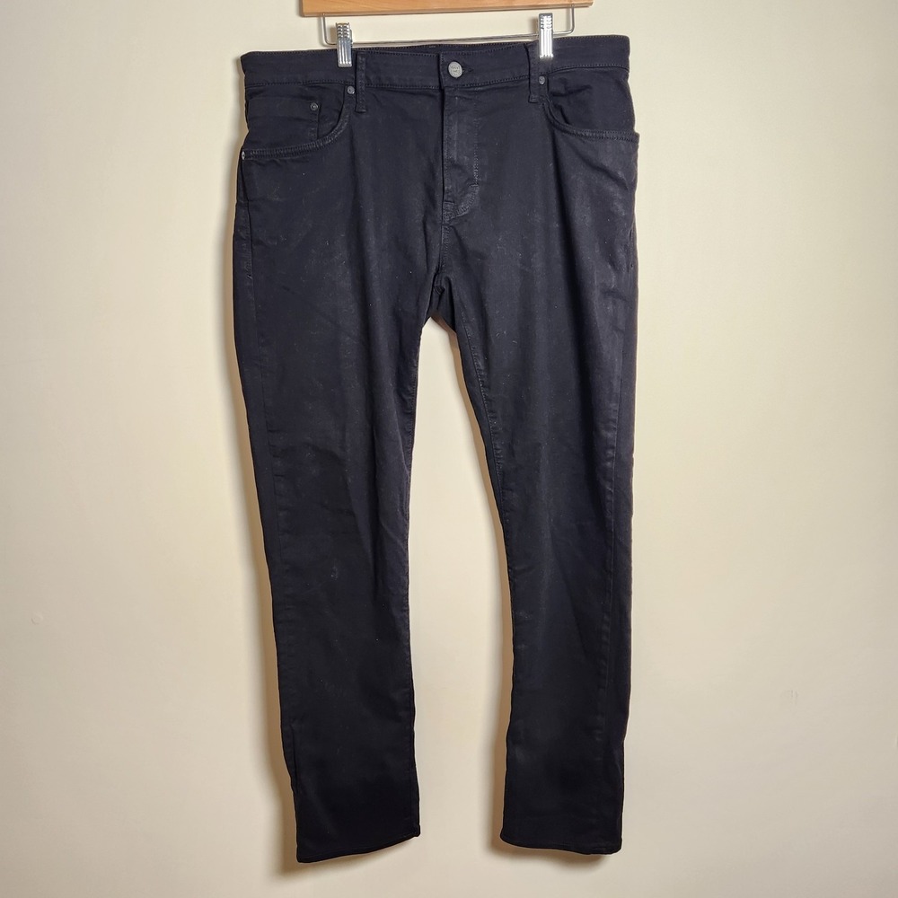 Mavi Jake Slim Tapered Solid Black Jeans Mens Comfort Stretch 36x33 (Tag 36x34)